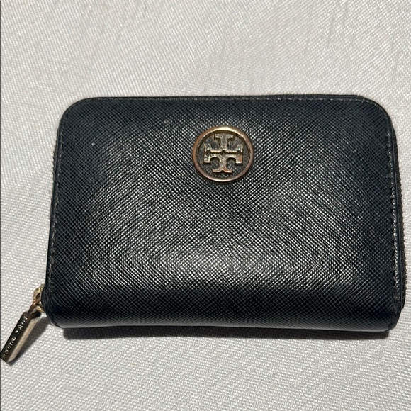 Tory Burch Black Wallet with Gold Logo - Picture 1 of 6
